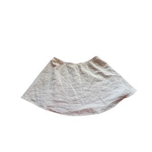 WAYF Mini Skirt Women Size S Beige Excellent Linen Blend A-Line Elastic Waist